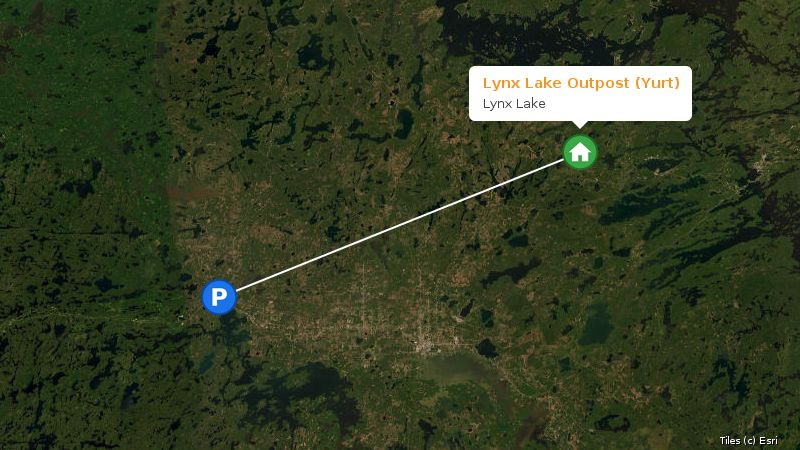Map preview of the lake and surrounding area