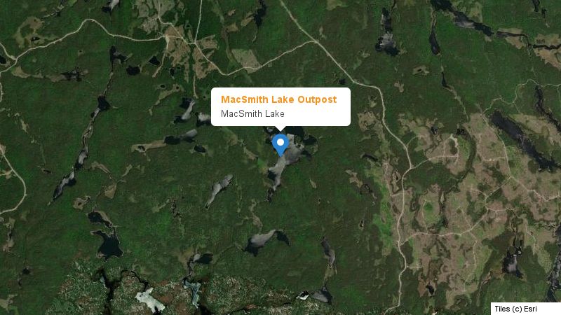 Map preview of the lake and surrounding area