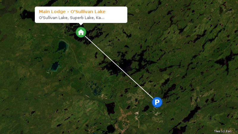 Map preview of the lake and surrounding area