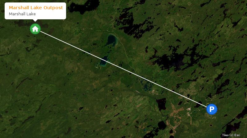 Map preview of the lake and surrounding area
