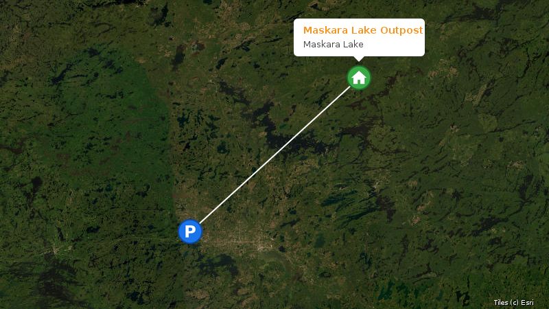 Map preview of the lake and surrounding area