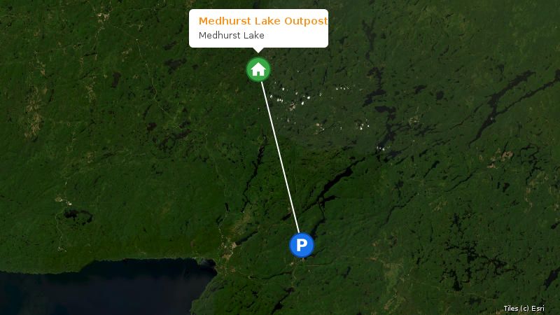 Map preview of the lake and surrounding area