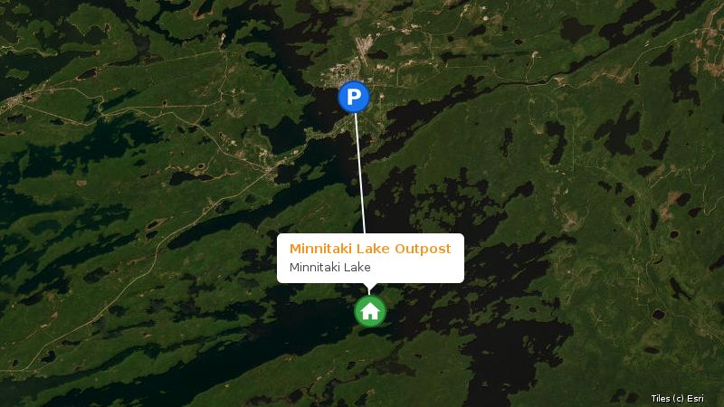 Map preview of the lake and surrounding area