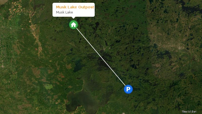 Map preview of the lake and surrounding area