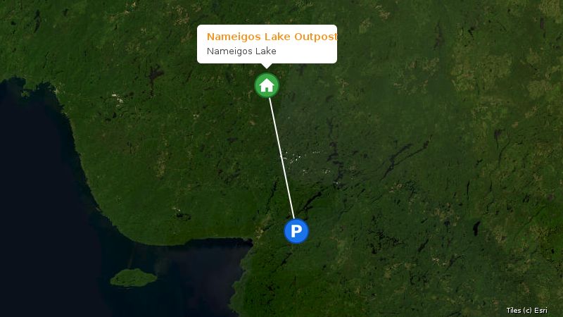 Map preview of the lake and surrounding area
