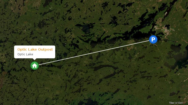 Map preview of the lake and surrounding area