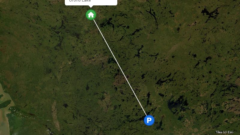Map preview of the lake and surrounding area