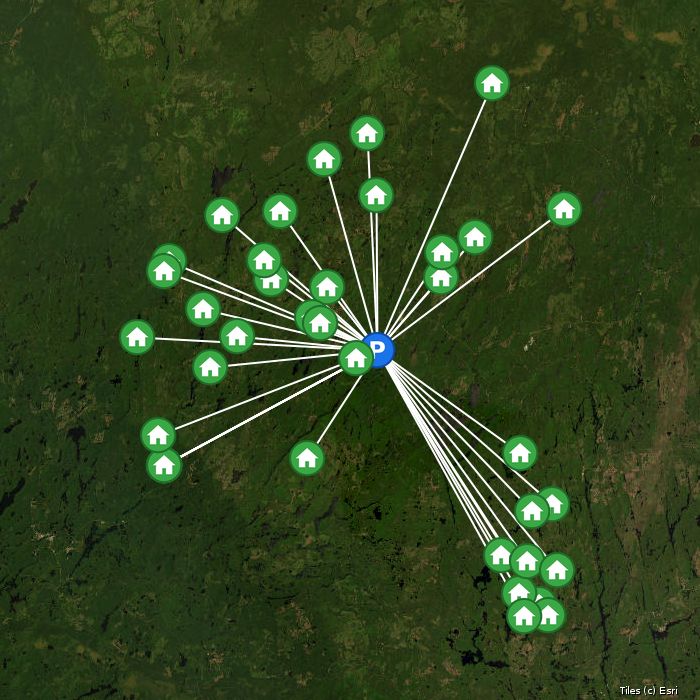 Satellite map of Air Ivanhoe Ltd. lodges and air base