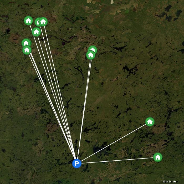 Satellite map of Amik Outposts lodges and air base