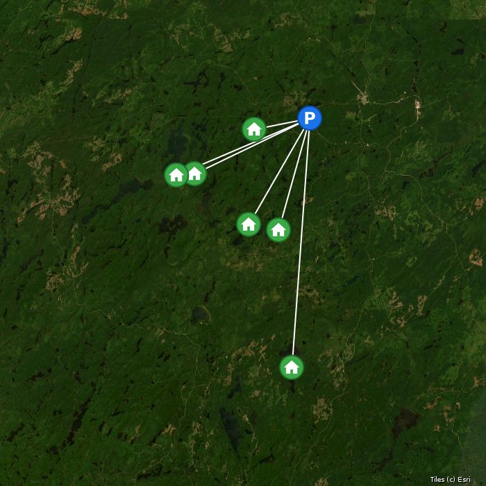 Satellite map of Buck Lake Wilderness Lodges and Outposts lodges and air base