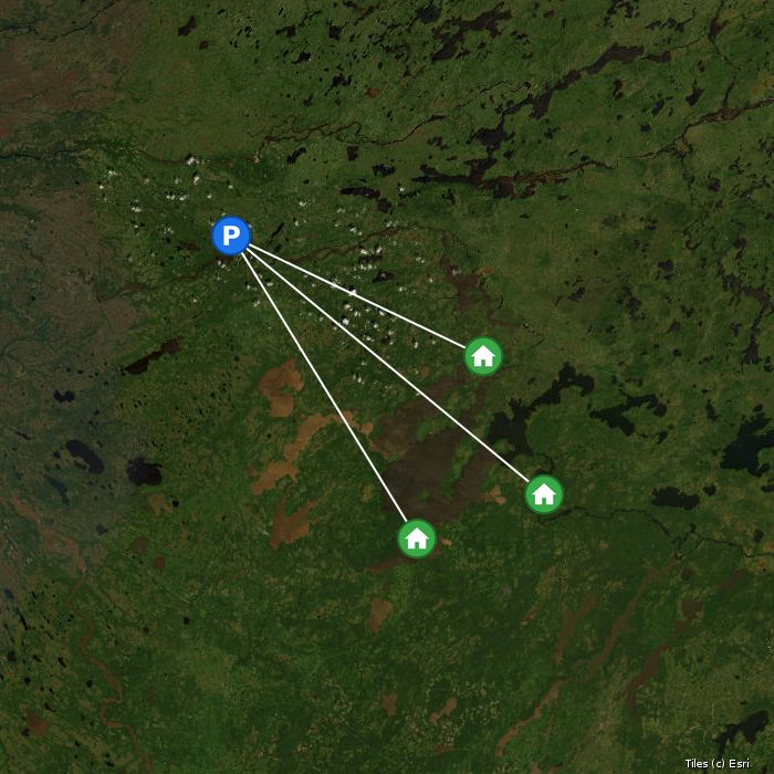 Satellite map of Bushland Adventures lodges and air base