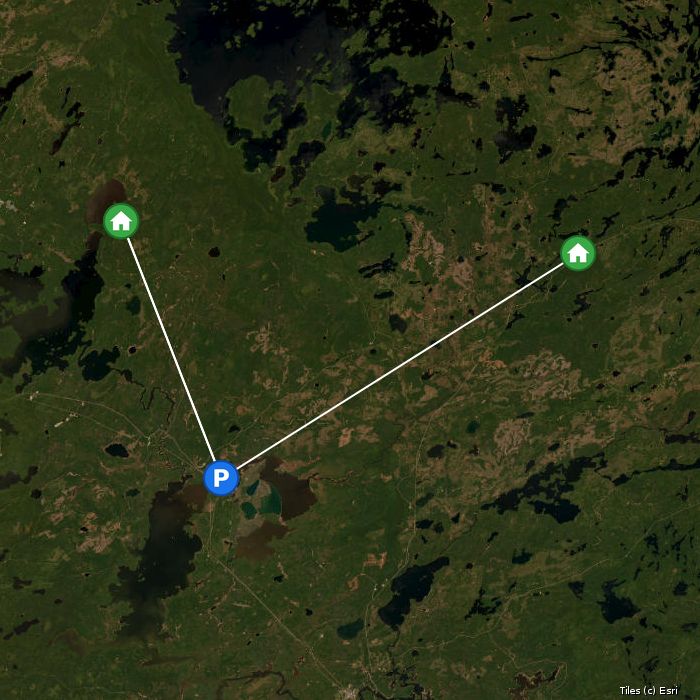 Satellite map of Canada North Lodge lodges and air base