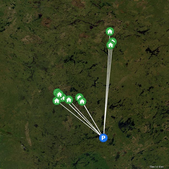 Satellite map of Chimo Lodge & Outposts lodges and air base