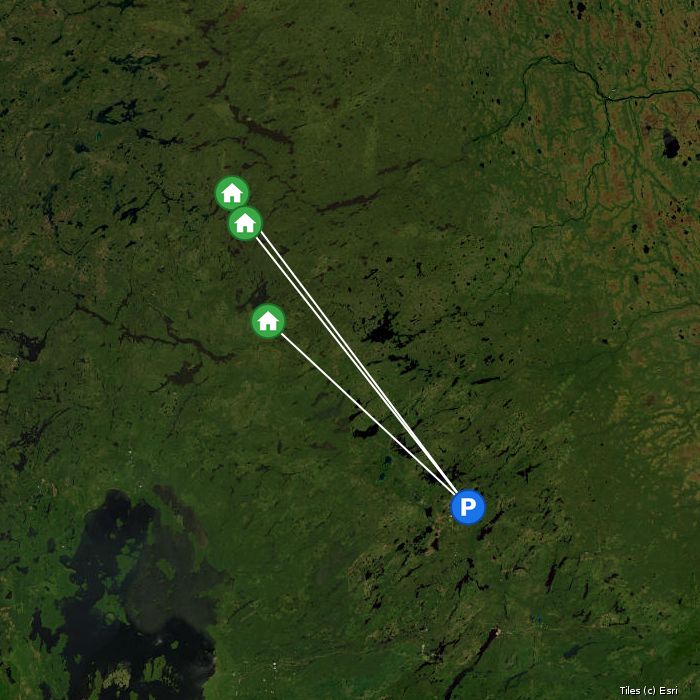 Satellite map of Deep Wilderness Outposts lodges and air base