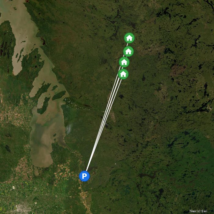 Satellite map of Dogskin Lake Lodge & Outposts lodges and air base