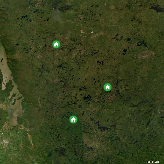 Satellite map of Excellent Adventures Outposts lodges and air base