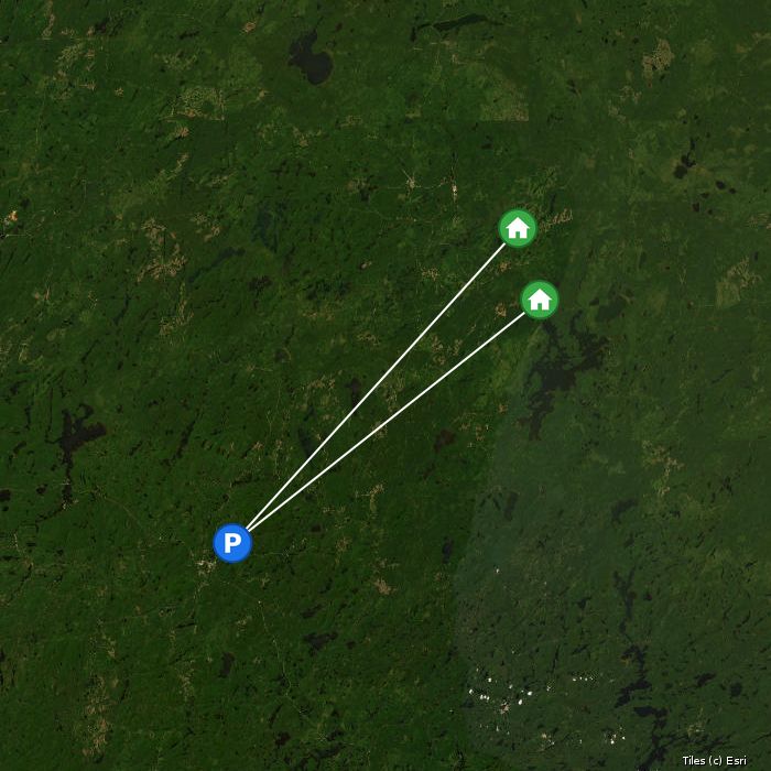 Satellite map of Garson's Fly-In Outposts lodges and air base