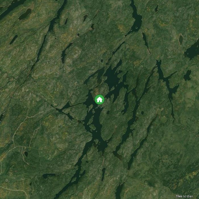 Satellite map of Great North Fishing Company lodges and air base
