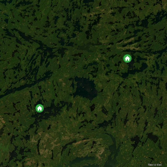 Satellite map of Hal's Outposts lodges and air base