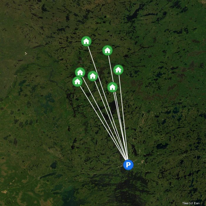 Satellite map of Halley's Camps lodges and air base