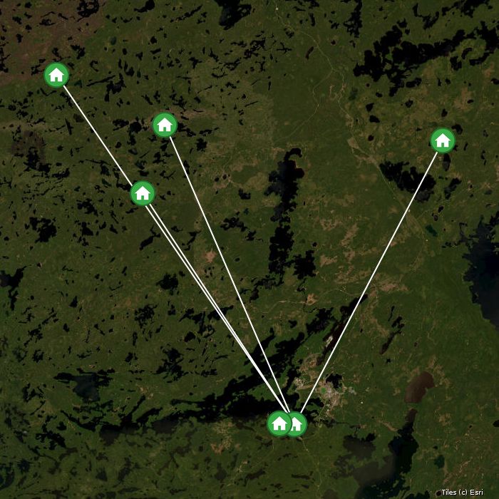 Satellite map of Howey Bay Resort & Outposts lodges and air base
