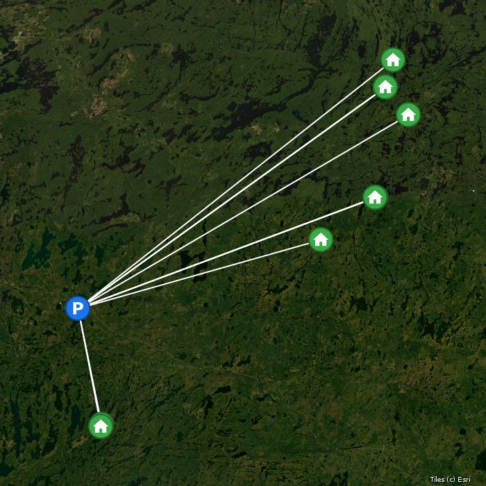 Satellite map of Ignace Outposts lodges and air base
