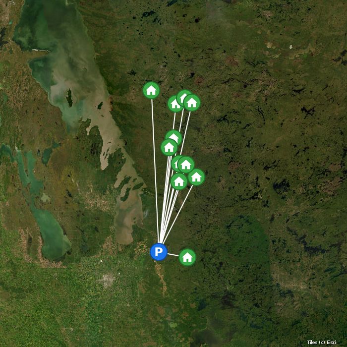 Satellite map of Jackson's Lodges & Outposts lodges and air base