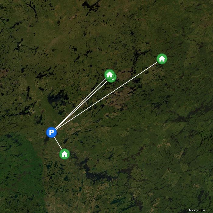 Satellite map of Kayair Service and Outposts lodges and air base