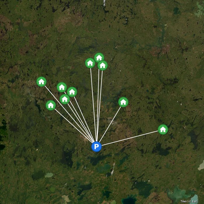 Satellite map of Kississing Lake Lodge & Outposts lodges and air base