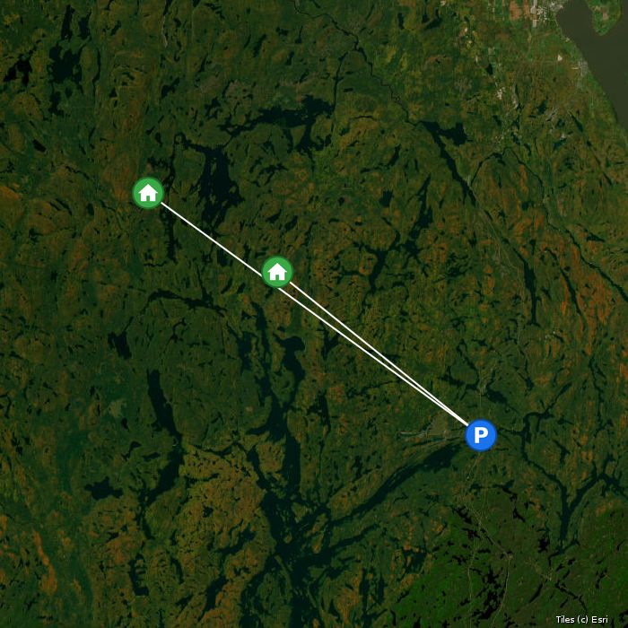 Satellite map of Lakeland Airways lodges and air base
