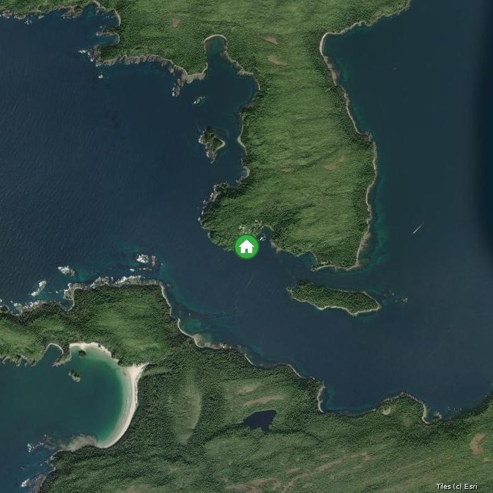 Satellite map of Langara Island Lodge lodges and air base