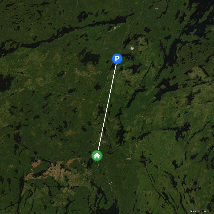 Satellite map of Latto's Wilderness Outpost lodges and air base