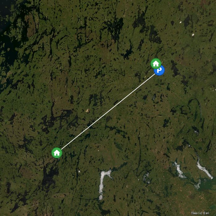 Satellite map of Laurie River Lodge lodges and air base