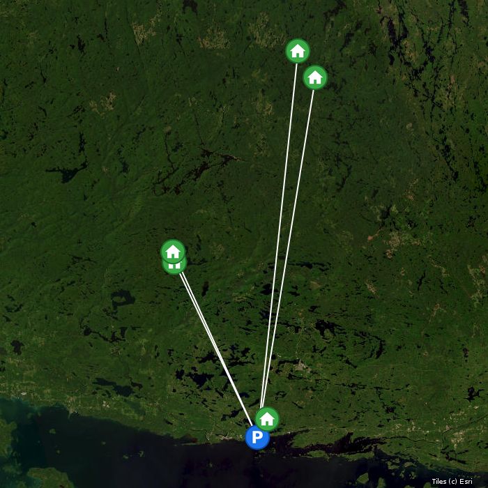 Satellite map of Lauzon Aviation lodges and air base