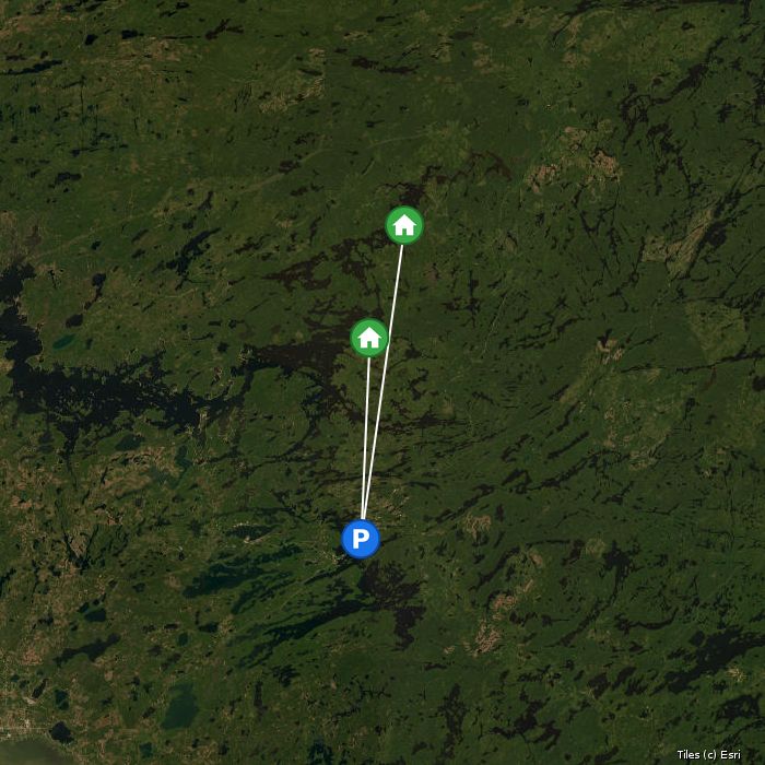Satellite map of Legacy Outposts lodges and air base