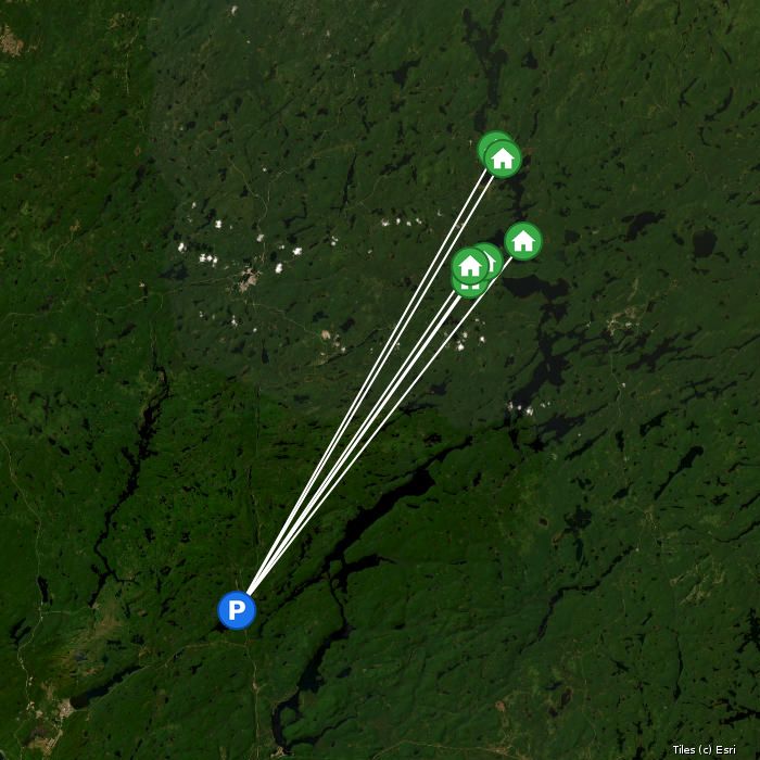 Satellite map of Loch Island Lodge lodges and air base