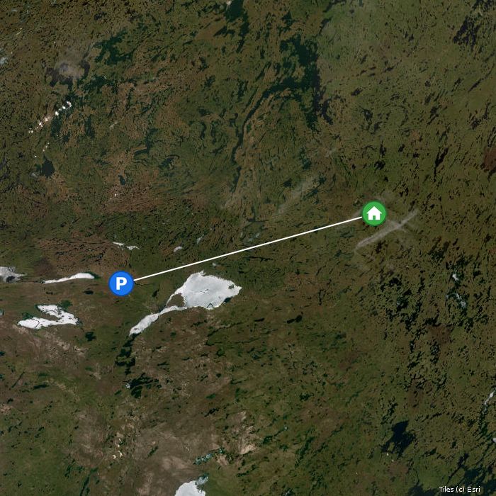 Satellite map of Milton Lake Lodge lodges and air base
