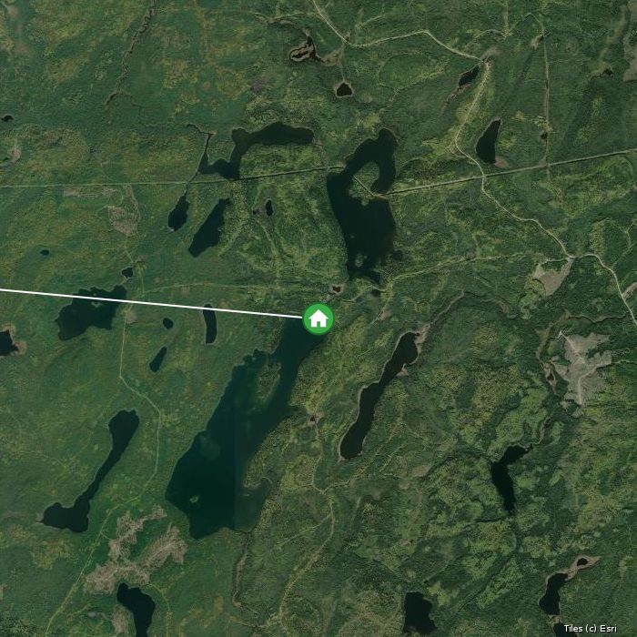 Satellite map of Misaw Lake Lodge lodges and air base