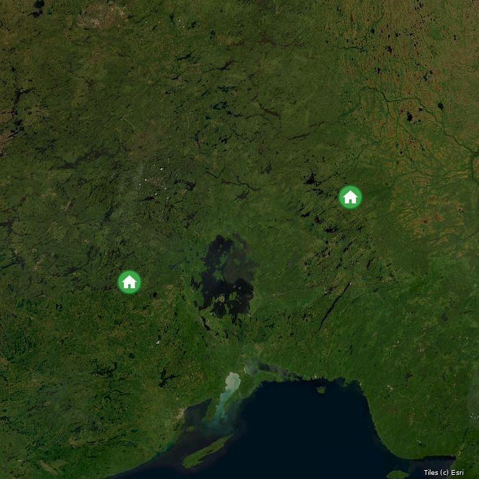 Satellite map of Nakina North Outfitters lodges and air base
