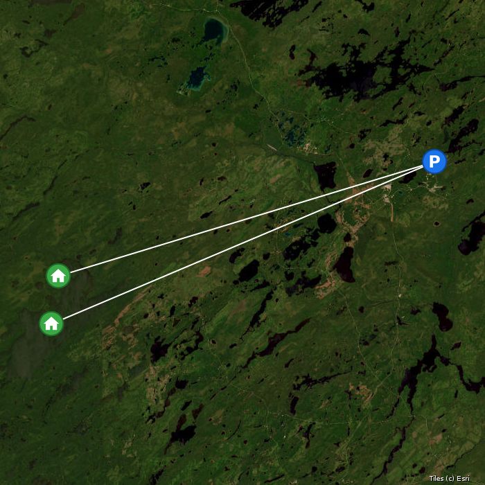 Satellite map of Onaman Lake Lodge lodges and air base
