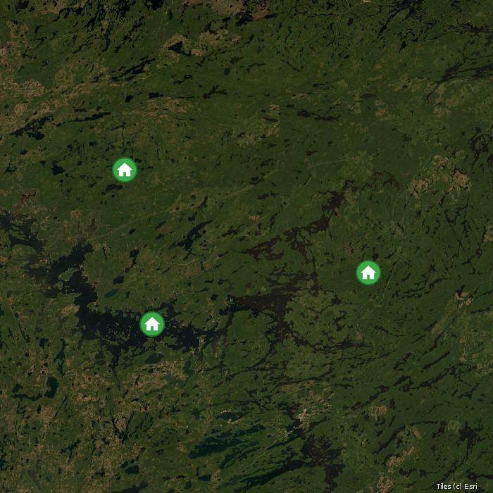 Satellite map of Onaway Lodge lodges and air base