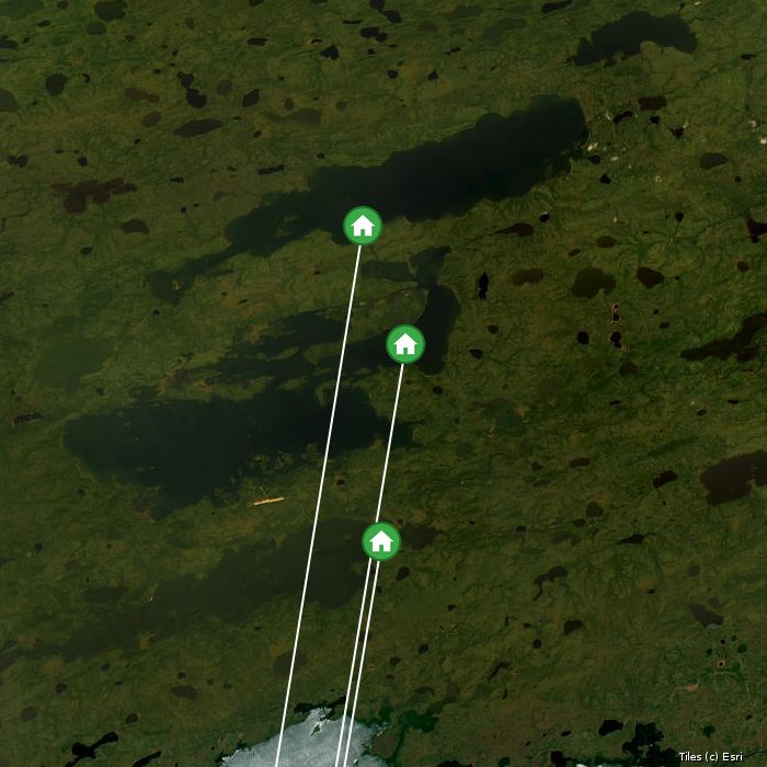 Satellite map of Silsby Lake Lodge & Outposts lodges and air base