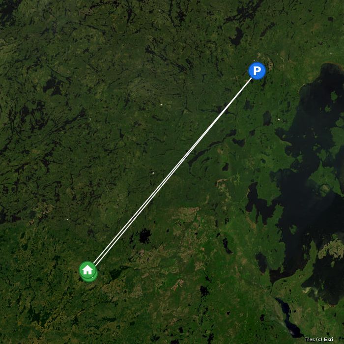 Satellite map of Thousand Lakes Outposts lodges and air base
