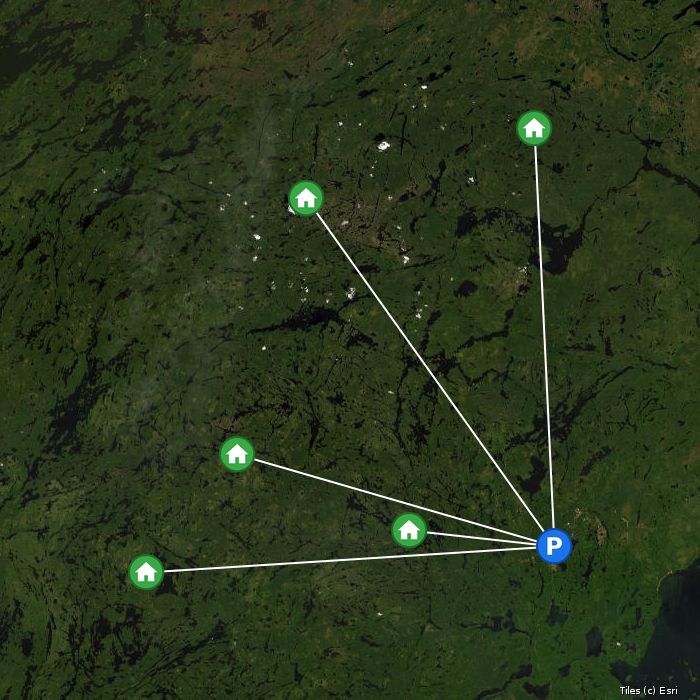 Satellite map of Wabakimi Fishing & Canoeing Outfitters lodges and air base