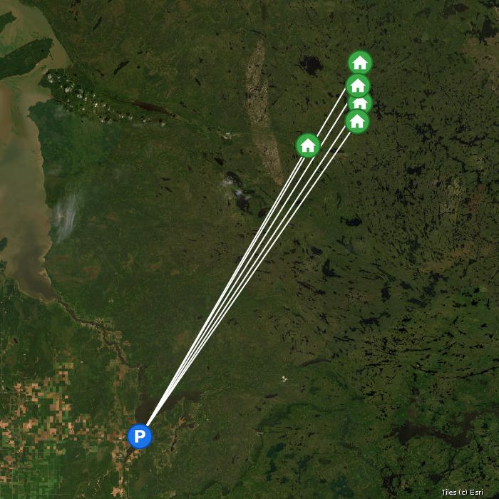 Satellite map of Wallace Lake Lodge & Outposts lodges and air base