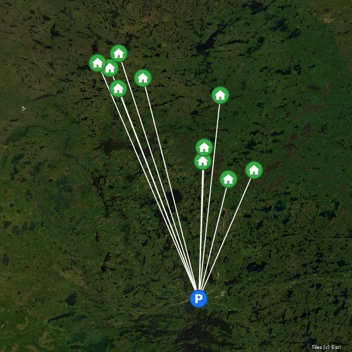 Satellite map of Walsten Outposts lodges and air base