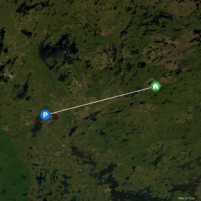 Satellite map of Wild Eyes Wilderness Escape lodges and air base