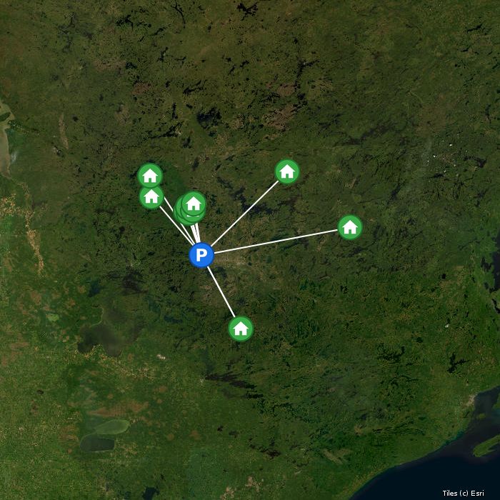 Satellite map of Wilderness Air Escapes lodges and air base