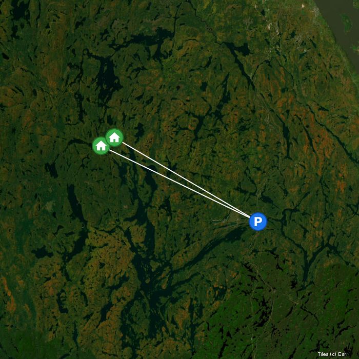 Satellite map of Wishin' you Were Fishin' lodges and air base