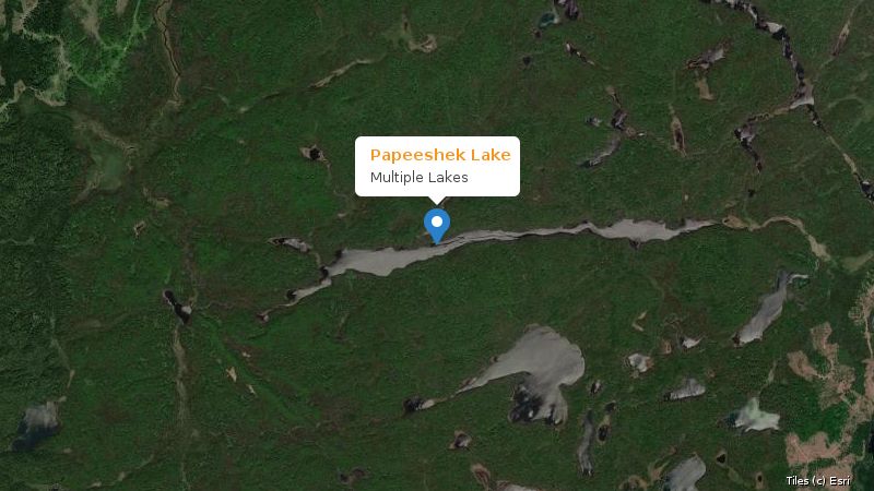Map preview of the lake and surrounding area